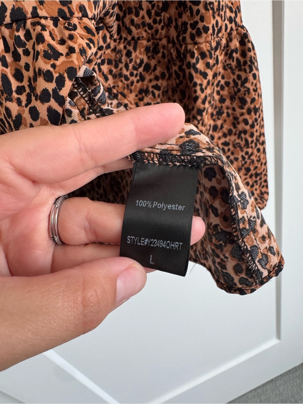 Tuckernuck Pomander Place Brown Leopard Kenzo Long Sleeve Tiered Mini Dress - Picture 6 of 8